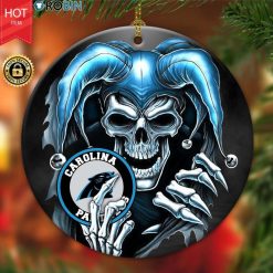 Carolina Panthers Nfl Skull Joker Christmas Ceramic Ornament