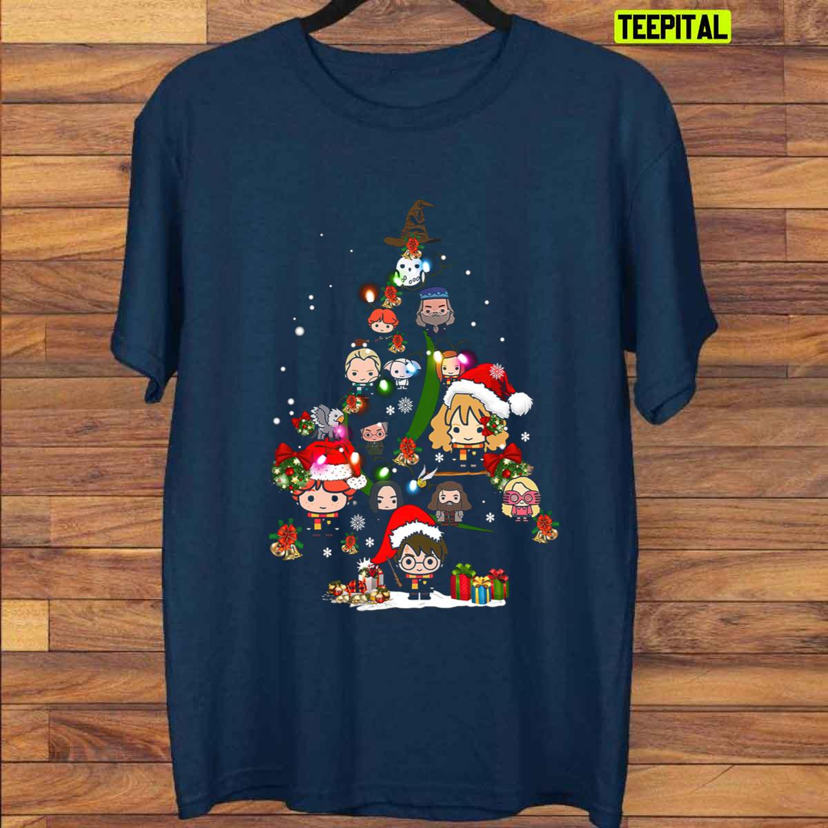 Chibi Harry And Friends Tree Christmas 2021 Unisex T-Shirt