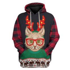 Christmas Cat Custom All Over Print Unisex Hoodie Cat Lovers