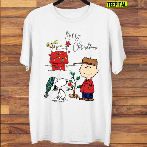 Christmas Snoopy Brown Peanuts Woodstock Sweatshirt