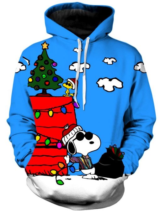 Christmas Snoopy Funny Pullover And Zipped 3D Hoodie