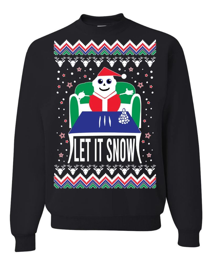 Cocaine Santa Walmart ‘Let It Snow’ Meme Ugly Christmas Sweater