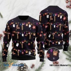 Colorful Light Up Saxophone 3D Christmas Sweater