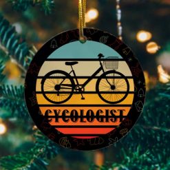 Cycologist Funny Biking Cyclist Meme Christmas 2021 Ceramic Ornament