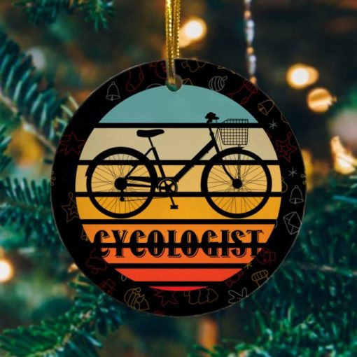 Cycologist Funny Biking Cyclist Meme Christmas 2021 Ceramic Ornament