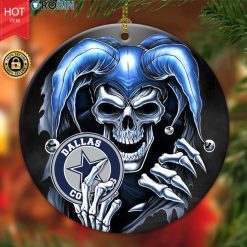 Dallas Cowboy Nfl Skull Joker Christmas Ceramic Ornament