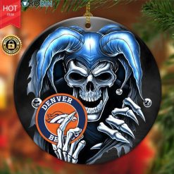 Denver Broncos Nfl Skull Joker Christmas Ceramic Ornament