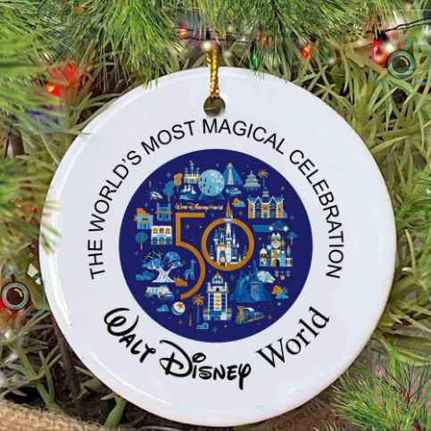 Disney 50th Most Magical Celebration Christmas Ceramic Ornament