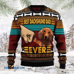 Dog Lovers Best Dachshund Dad Ever Sweater 3D Christmas