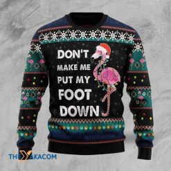 Don’t Make Me Put My Foot Down Flamingo Christmas 3D Sweater