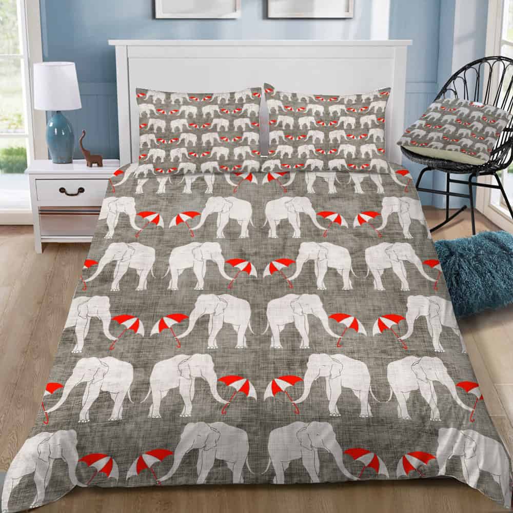 Elephant And Umbrella Bedding Set