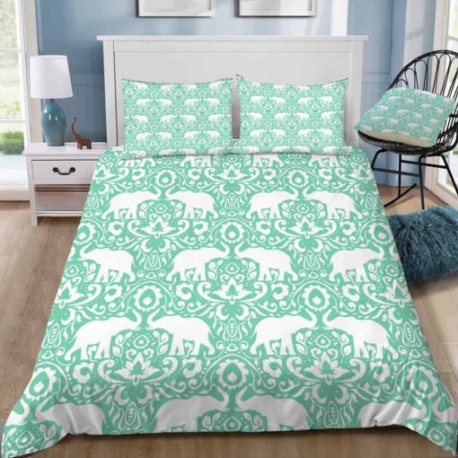 Elephant Damask Hemlock Bedding Set