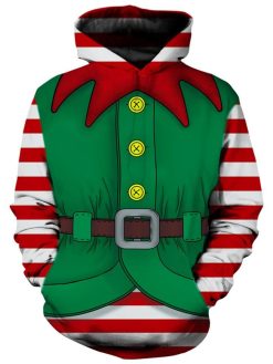 Elf Costume Christmas Pullover And Zipped 3D Hoodie
