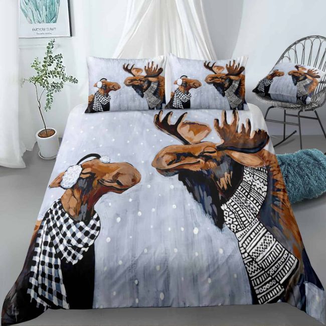 Elk Wearing A Scarf Bedding Set