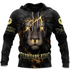 February Lion All Over Printed Unisex Hoodie