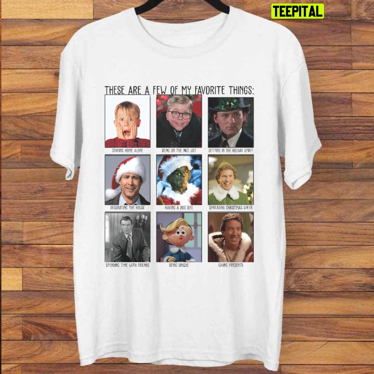 Few of My Favorite Things Christmas Friends 90s Movies Sweatshirt T-Shirt