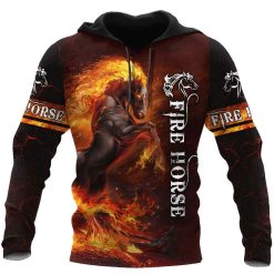 Fire Horse All Over Printed Unisex Hoodie