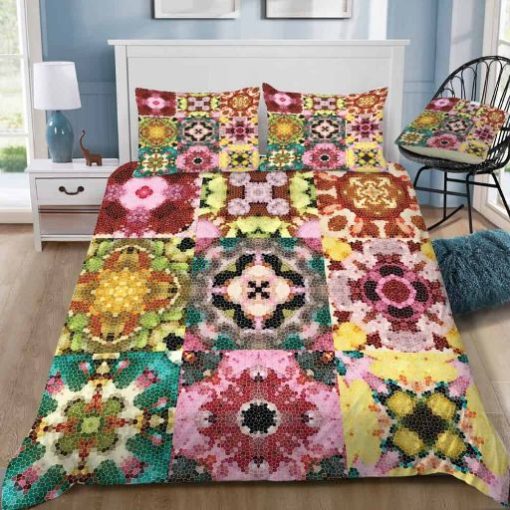 Floral Cross Stitch Bedding Set