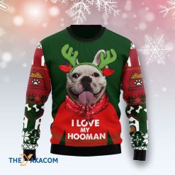 French Bulldog I Love My Hooman Christmas 3D Sweater