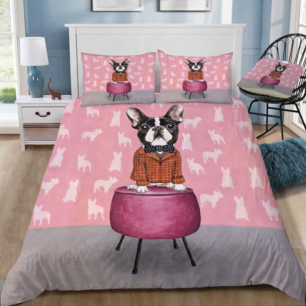French Bulldog On Pouffe Bedding Set