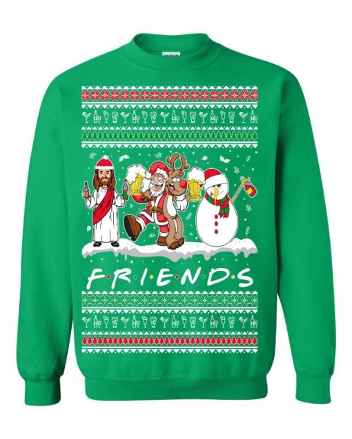 Friends Jesus, Snowman, Drunk Friend Christmas Sweater