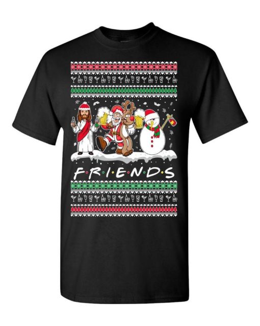 Friends Jesus, Snowman, Drunk Friend Christmas Sweater