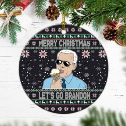 Funny Biden Let’s Go Brandon FJB Patriotic Christmas Ceramic Ornament