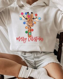 Funny Christmas Giraffe Lights Hoodie