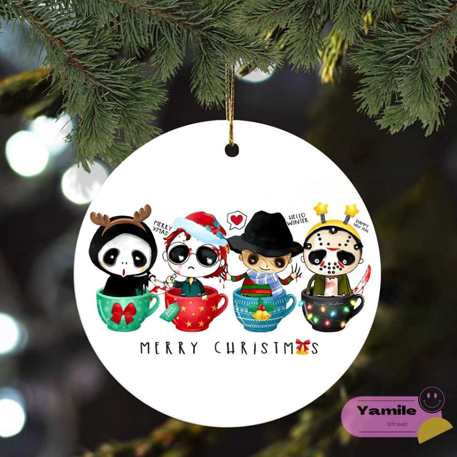 Funny Horror Movie Characters Christmas Ceramic Ornament
