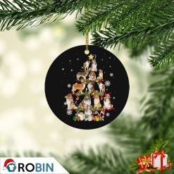 Funny Rough Collie Christmas Tree Lights Christmas Ceramic Ornament
