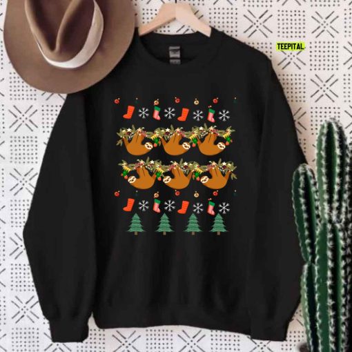Funny Sloth Ugly Christmas Sweatshirt