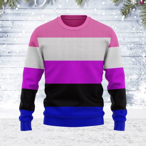 Genderfluid Pride Flag Awesome Christmas 3D Sweater