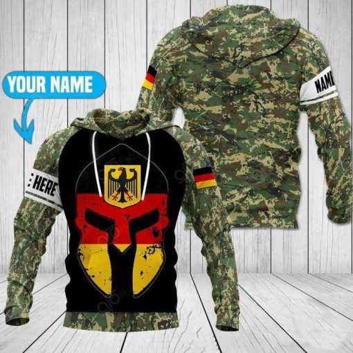 Germany Army Helmet Personalized Camo All Over Printed Hoodie