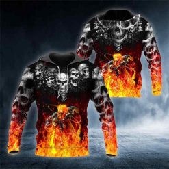 Ghost Fire Hunter Skull Hoodie