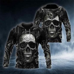 Ghost Old Skull All Over Printed US Unisex Size Hoodie