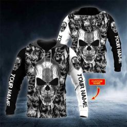 Ghost Silver Skull Personalized All Over Printed Hoodies