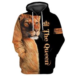 Gift For Mom Custom Name Queen Lion All Over Printed Unisex Hoodie