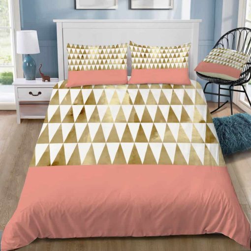 Gold Triangles Bedding Set