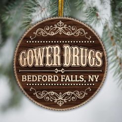 Gower Drugs Bedd Falls A Wonderful Life Funny Ative Christmas Ceramic Ornament