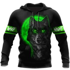 Green Wolf All Over Printed Unisex Hoodie