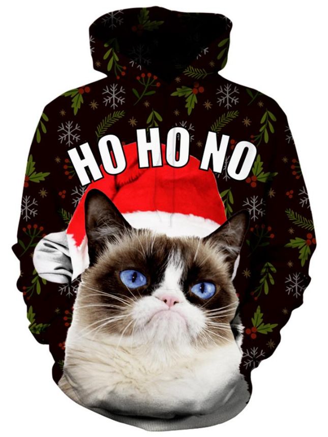Grumpy Cat Christmas Pullover And Zipped 3D Hoodie