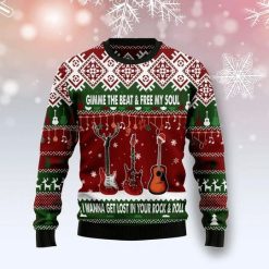 Guitar Gimme The Beat And Free My Soul 3D Christmas Sweater