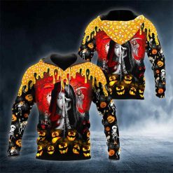 Halloween Couple Skull All Over Printed US Unisex Size Hoodie