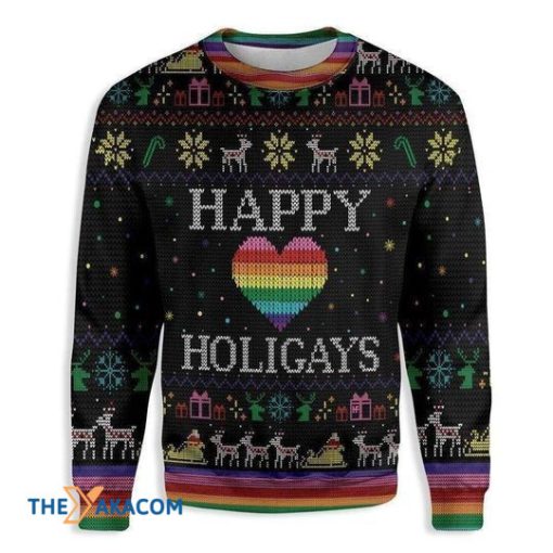 Happy Holigays Lgbt And Special Pattern Ugly 3D Christmas Sweater