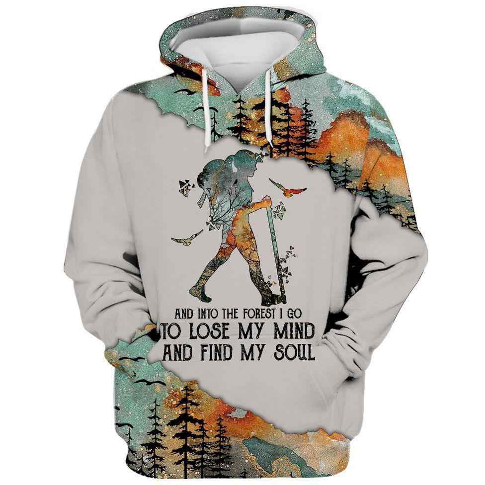 Hippie Camping Into The Forest I Go All Over Printed Unisex Hoodie