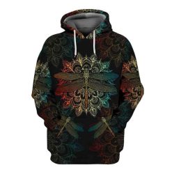 Hippie Dragonfly All Over Printed Unisex Hoodie