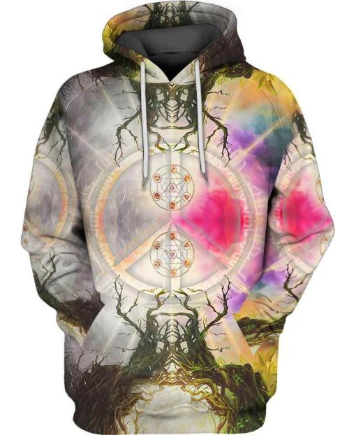 Hippie Peace Sign All Over Printed Hoodie