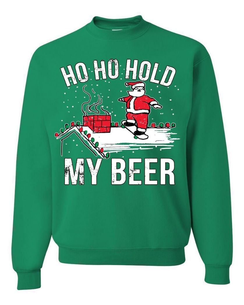 Ho Ho Hold My Beer Santa Claus Christmas Sweater