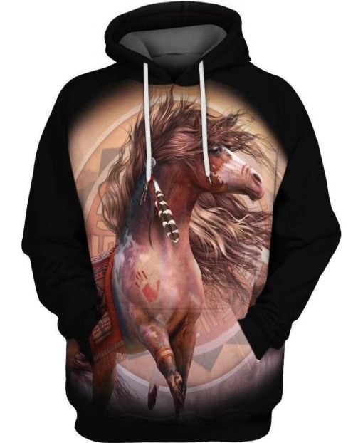 Horse Gifts All Over Print Horse Black Hoodie