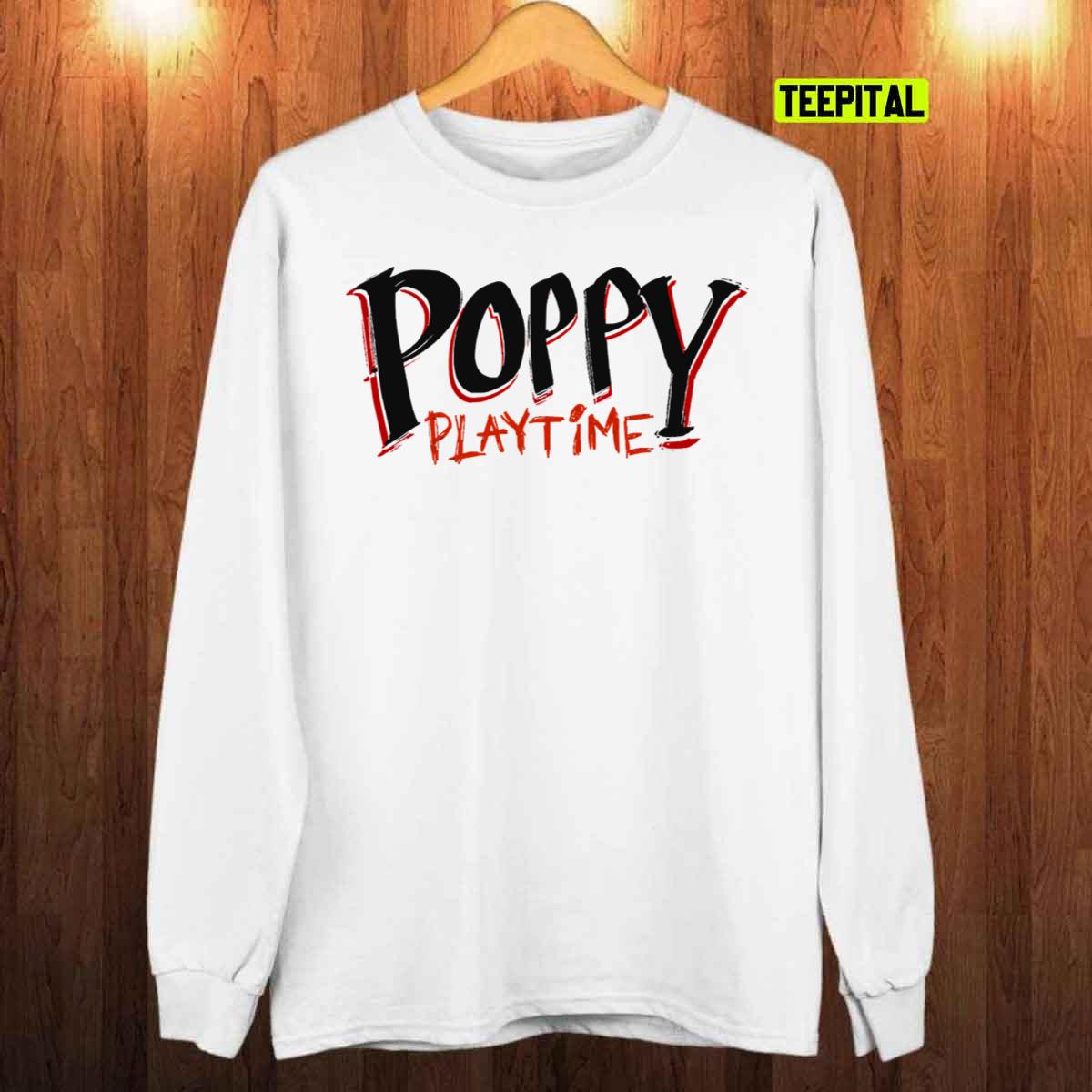 huggy wuggy poppy playtime logo title tshirt uh1b560877